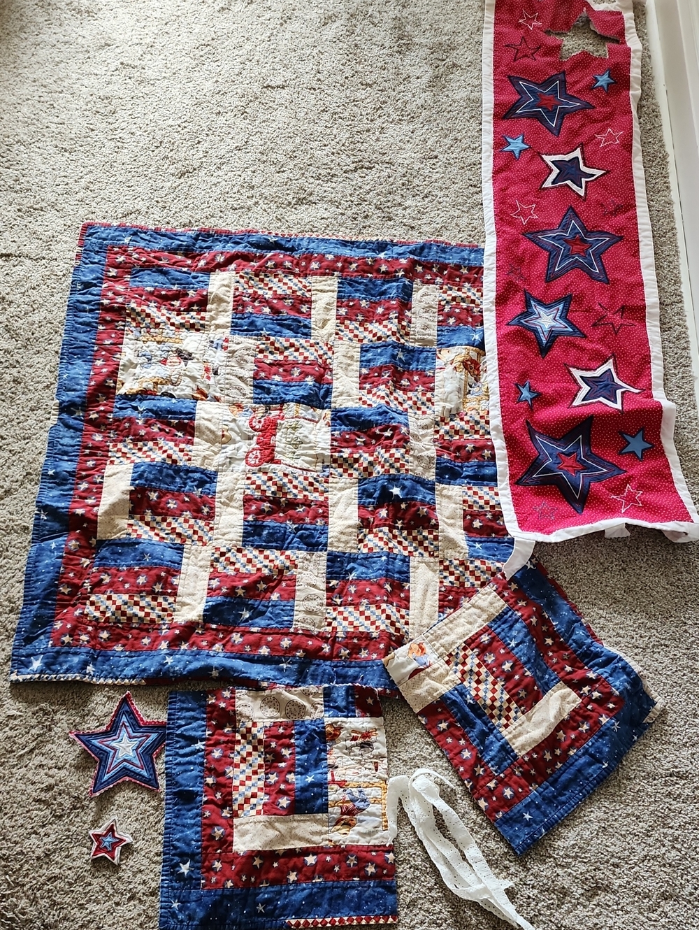 4th Of July Summer Vintage Fabric Remnats Sewing Project